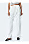 Cotton Comfortable Fit Waist Lace-Up Muslin Trousers with Pockets - 3