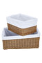 Al Saif Gallery Rectangular Wicker Serving Basket, 30x23x15 cm - Dark Brown