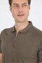 Khaki Short Sleeve Plain Suprem Polo Collar Pocketless Flexible Casual Slim Fit T-Shirt 1011250161 - 4