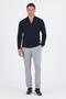 Men's Black Italian Buttoned Collar Long Sleeve Slim Fit Shirt 1004250254 - 2
