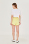 Women's Yellow Modal Fabric Summer Shorts with Pockets, Elastic Waist, Laced Flexible Lycra Daily Comfortable Model - 7