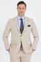Men's Beige Swallow Collar 6 Drop Slim Fit Elastic Waist Suit 1001250176 - 3
