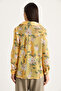 Women's Yellow Patterned Digital Printed Regular Summer Knitted Shirt 60282014 - 6