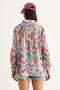 Women's Beige Purple Patterned Digital Printed Regular Summer Knitted Shirt 60282014 - 6