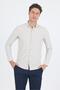 Men's Stone Color Smart Button Collar Long Sleeve Slim Fit Flexible Shirt Shirt 1004250252 - 3