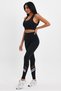 Women's High Waist Toning Firming Black Sports Leggings with White Stripe - 5