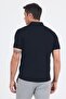 Men's Black Italian Buttoned Collar Short Sleeve Pocketless Slim Fit Shirt 1004250255 - 5