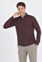 Men's Dark Brown Italian Button-Down Collar Long Sleeve Slim Fit Shirt 1004250254 - 3