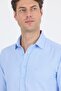 Men's Blue Hard Collar Cotton Slim Fit Shirt 1004250214 - 4