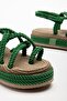 Bless Women's Green Daily Comfortable Sole Straw Sandals Slippers - 2