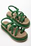 Bless Women's Green Daily Comfortable Sole Straw Sandals Slippers - 3