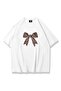 Women's Leopard Ribbon Tshirt White