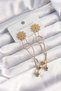 316L Steel Gold Color Dangle Knot Model Daisy Earrings - Tj-Bkp9497 - 2