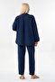 Single Pocket 100% Cotton Muslin Shirt Navy Blue - 6