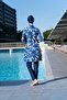 Ruko 25208-2 Leaf Patterned Lycra (Water Repellent and Quick Drying) Fabric Hijab Swimsuit - 3