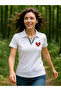 Women's Polo Neck Stripe Piping Minimal Printed Short Sleeve Lycra Slim Combed Cotton T-Shirt