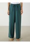 Lcw Modest Green Elastic Waist Wide Leg Women's Trousers - 2