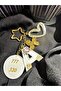 سلسلة مفاتيح على شكل حرف A Gold Star Ring VIP Lucky Figure Extra Figure Epoxy Letter مع مفتاح هدية