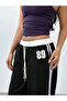 89 Number Oversize Waist Rope Detailed Baggy Sweatpants - 4