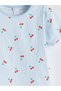 Lcw Baby Blue Cherry Printed Baby Girl T-Shirt and Shorts 2-Pack - 6