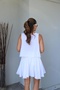 White Muslin Asymmetrical Blouse Shorts Skirt Set - 4