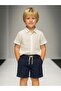 Boy's Linen Shorts with Pockets - 7