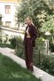 Nunzia Back Detailed Burgundy Oversize Shirt Trousers Set - 2