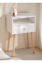 Small Bedside Table Bedside Organizer with Single Drawer Storage for Bedroom, Dorm and Small Spaces