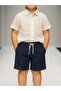 Boy's Linen Shorts with Pockets - 6