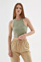 Crop Tank Top Khaki