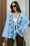 Muslin Embroidered Tie Kimono Shirt