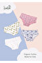 4 Pack Girls Briefs 95% Organic Cotton 5% Elastane, Soft and Comfortable Underwear for Girls