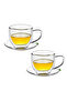 Double Wall Glass Cup & Saucer Set – 2 Cups & 2 Saucers, 180ML – Heat-Resistant Glasses - 3