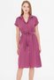 Women's Dark Rose Dried Waist Belt Short Sleeve Shirt Dress Arm-19Y001068