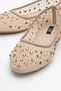 Beige Mesh Stone Detailed Women's Casual Ballerinas - 3