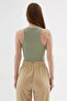 Crop Tank Top Khaki - 4