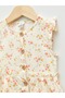 Lcw Baby Ecru Crew Neck Printed Cotton Baby Girl Dress - 3