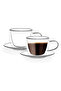 Double Wall Glass Cup & Saucer Set – 2 Cups & 2 Saucers, 180ML – Heat-Resistant Glasses - 2