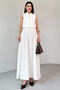 Women's White Gold Buttoned Wrap Lined Vest & High Waist Flared Skirt Two-Piece Set - 4006 - 4