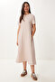 A-Line Summer Knitted Dress Dark Cream Lub0005 - 2