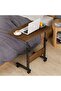 Mobile Bedside Computer Table, Adjustable Height Study Desk Laptop Desk, Side Table with 4 Wheels, f