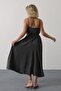 Shilsee Women's Basic Long Dress with Straps Anthracite - 5