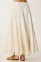 Summer Long Flared Muslin Skirt Cream Lns0070 - 4