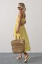 Shilsee Women's Basic Long Dress with Straps Yellow - 4