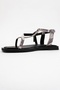 Jamie Black and White Patterned Genuine Leather Women's Flip Flop Sandals - 4