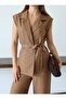 Women's Belted Vest Pants Set - 6