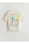 Lcw Kids Ecru Crew Neck Girls' Sleepwear Set with Shorts - 3