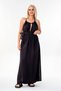 Muslin Summer Dress Knitted Detail 100% Cotton Natural Fabric Black