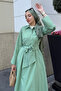 Women's Spanish Sleeve Tie Detail Dress - Turquoise - 4