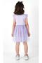 Kuromi Lilac Tulle Detail Short Sleeve Girl Dress - 4